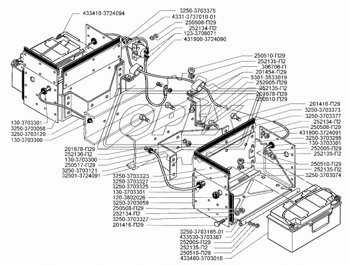 433410-3724094 Перемычка АКБ (свинц.клеммы) L=420мм S=35 РЫБИНСК